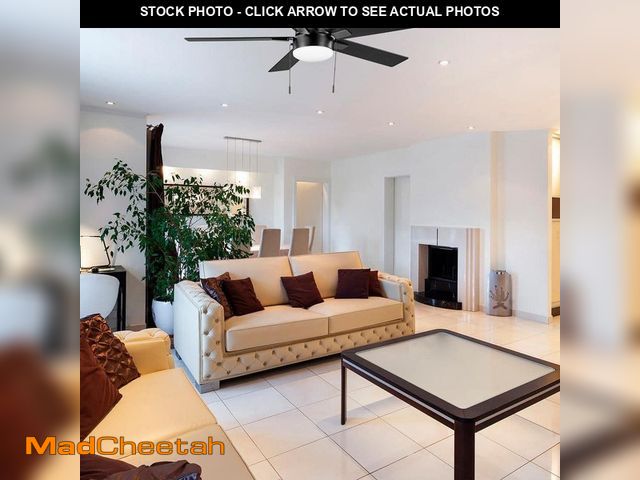 Lot 74-12692351 - Hampton Bay 52 in. Corwin Indoor/Outdoor Matte Black LED Ceiling Fan with Light Kit - UNUSED