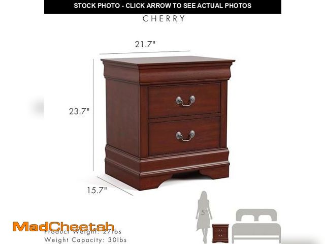 Lot 74-12096182 - Furniture of America Arabella Traditional Solid Wood Nightstand , Bedside Table with Drawers and Ant...