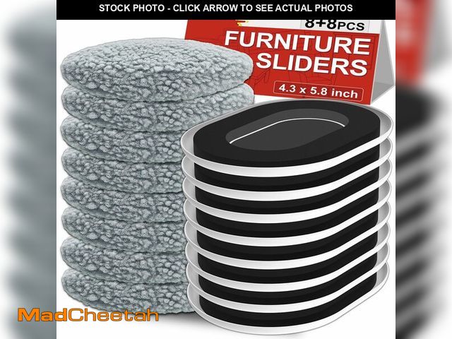 Lot 74-14150906 - New Upgrade Furniture Movers Sliders, 8+8 Pack 5.8 * 4.3" Multi-Surface Furniture Sliders with Groov...