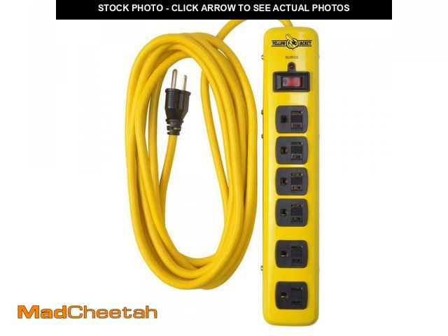 Lot 74-10837046 - Yellow Jacket 15 ft. 6-Outlet 1,440-Joule Surge Protector Power Strip 51380001 - UNUSED