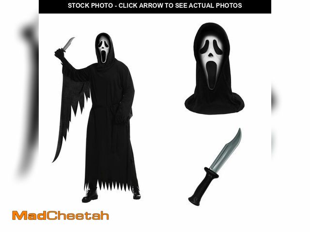 Lot 74-12977562 - Scream Costume with Mask Knife Prop and Gloves, Scream Costume for Kids, Perfect Halloween Cosplay D...