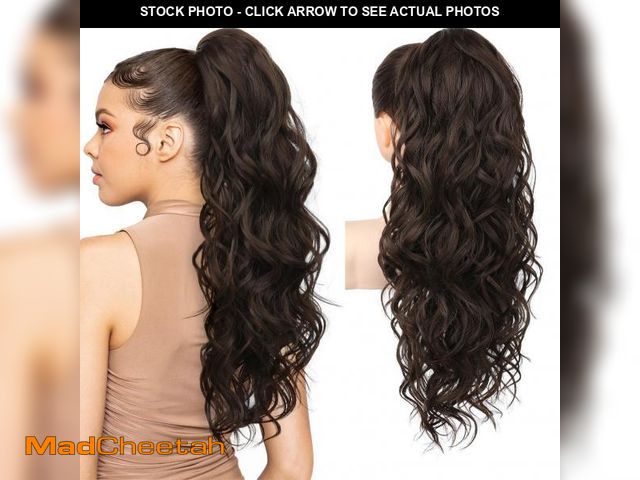 Lot 74-11555876 - REECHO Ponytail Extension, 24" Claw Clip Ponytail Extension Wavy Ponytails Hair Extensions Jaw Clip ...