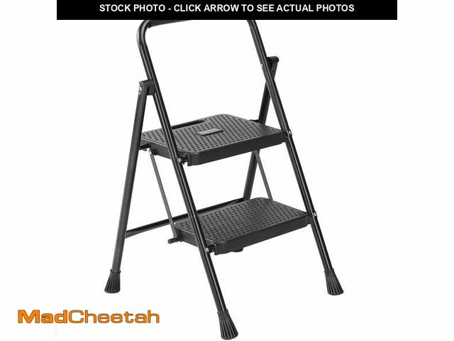 Lot 74-12889043 - edx 2 Step Ladder, Portable Folding Step Stool Heavy Duty Anti-Slip, Lightweight 800Lbs Capacity - U...