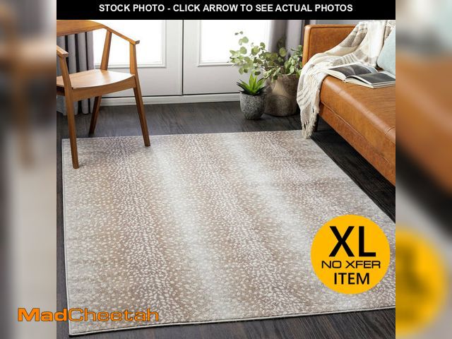 Lot 74-12786334 - Livabliss Roma 7 x 9 (ft) Flatweave Camel Rectangular Indoor Animal print Mid-Century Modern Pet Fri...