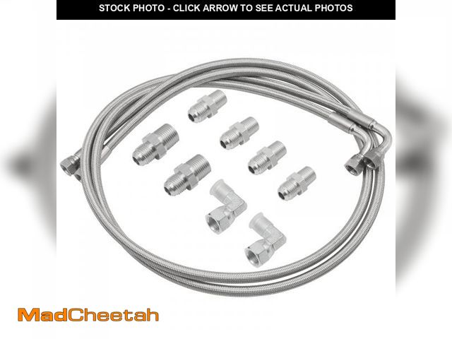 Lot 74-12302713 - 52" 6AN SS Braided Transmission Cooler Hose Lines,for Chevy Ford Mopar GM GMC Buick Cadillac Cars an...