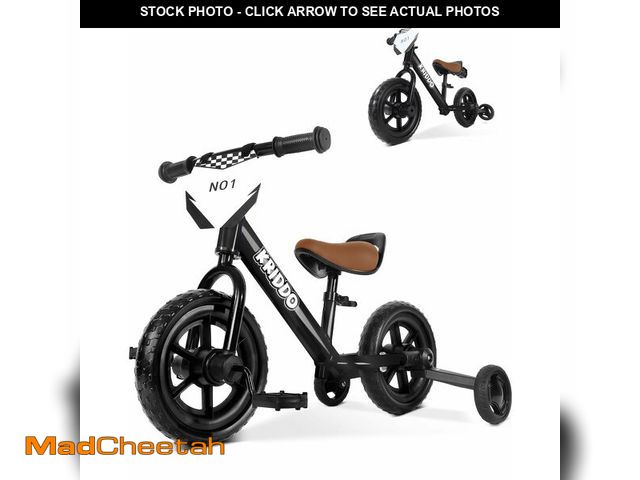 Lot 74-12604532 - KRIDDO 2-in-1 Kids Tricycle and Toddler Balance Bike 2 Year Old, Detachable Pedals and Stowable Trai...