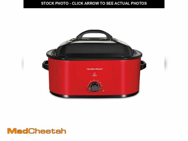 Lot 74-12764503 - Hamilton Beach 22 Quart Electric Roaster Oven with Removable Pan, Red - UNUSED