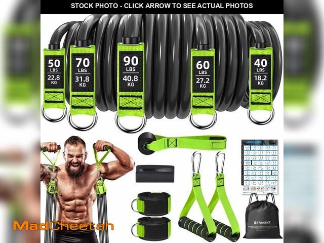 Lot 74-12441634 - Resistance Bands, 310LBS Heavy Duty Exercise Bands for Working Out, Green Workout Bands with Handles...