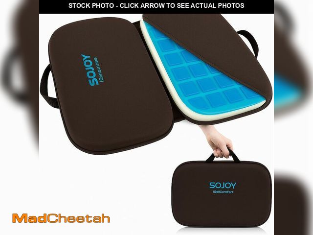 Lot 74-14353649 - Sojoy 3-in-1 Foldable Gel Seat Cushion with Memory Foam Ergonomic Portable Cushion for Back Pain &am...