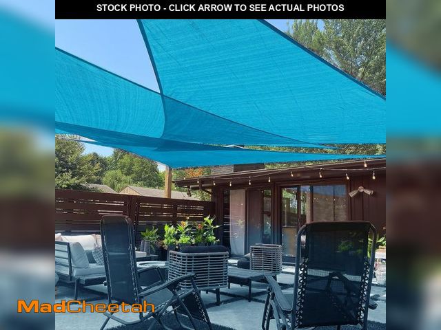 Lot 74-12309590 - LOVE STORY 10' x 10' x 10' Triangle Turquoise Blue Sun Shade Sail Canopy UV Block for Outdoor Patio ...