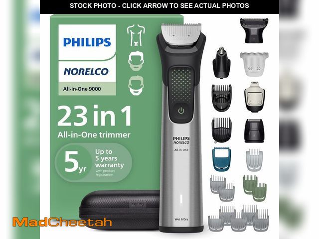 Lot 74-14383475 - Norelco Philips All-in-One 9000 Series 23-Piece Trimmer - Electric Shaver and Clipper for Face, Bear...