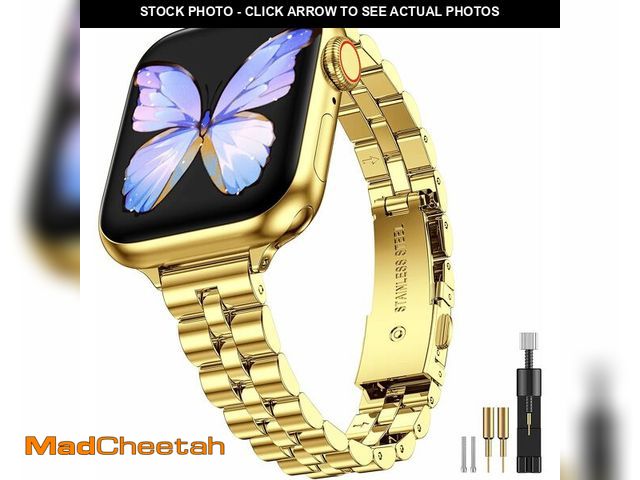 Lot 74-12329295 - MioHHR Slim Band Compatible with Apple Watch Band 38mm 40mm 41mm 42mm(Series 10),Thin Stainless Stee...