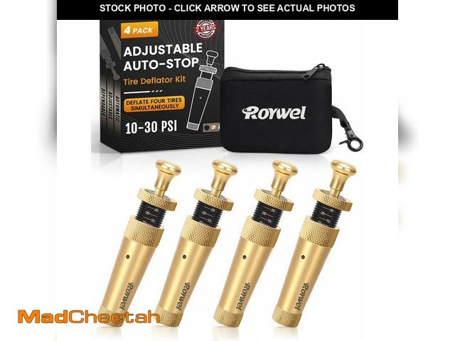 Lot 74-12716678 - ROYWEL Adjustable Auto-Stop Tire Deflator kit 10-30PSI(4PCS/Set),Air Down Tire Deflators Offroad Acc...