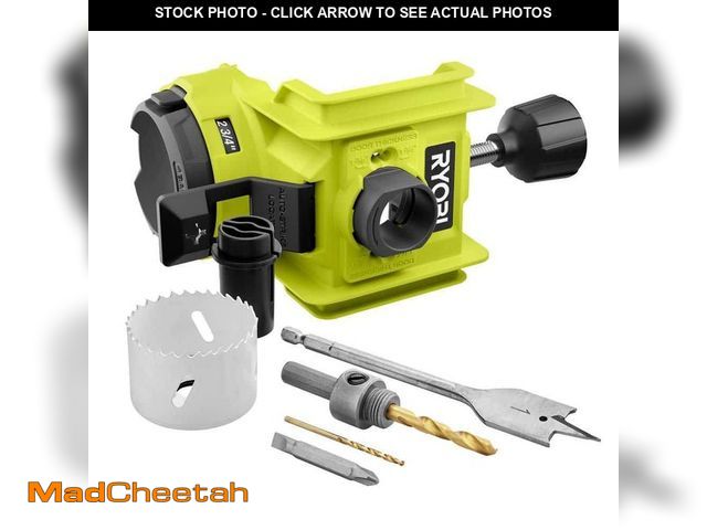 Lot 74-12796171 - RYOBI Wood/Metal Door Lock Installation Kit with Bi-Metal Hole Saw, Spade Bit, Pilot Bit, and Double...