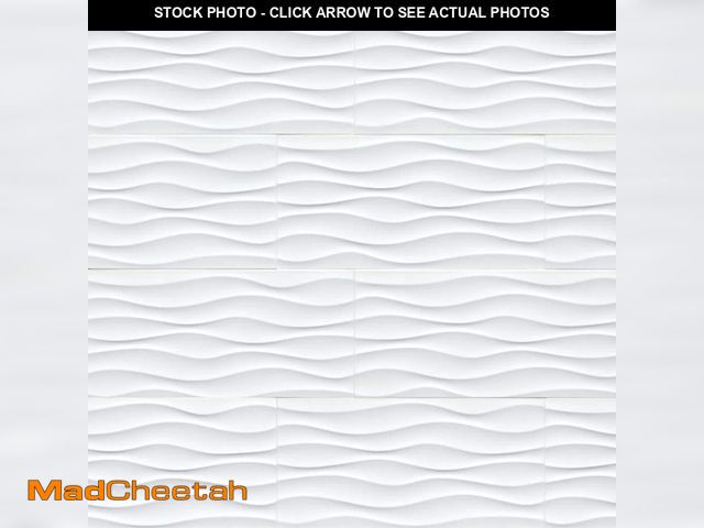 Lot 74-12774372 - Dymo Wavy White Glossy Ceramic 3D Patterned Tile 12 in. x 24 in., Wall Only (16 sq. ft./Case) - UNUS...