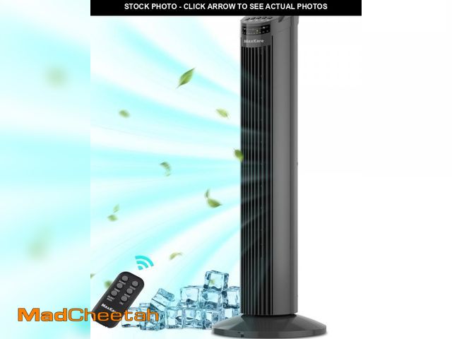 Lot 74-12144281 - MaxKare 30" Tower Fan 70Â° Oscillating Cooling Fan with Remote Control, 7.5H Timer, Gray, New - UNUS...