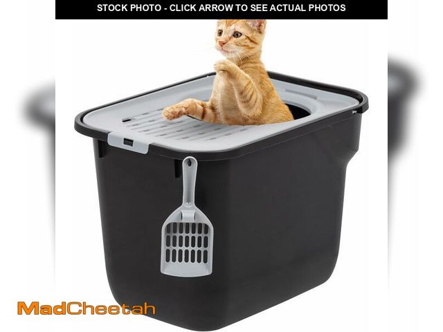Lot 74-14304968 - (MISSING SCOOP) IRIS USA Large Top Entry Cat Litter Box with Lid, Enclosed Covered Cat Litter Box fo...