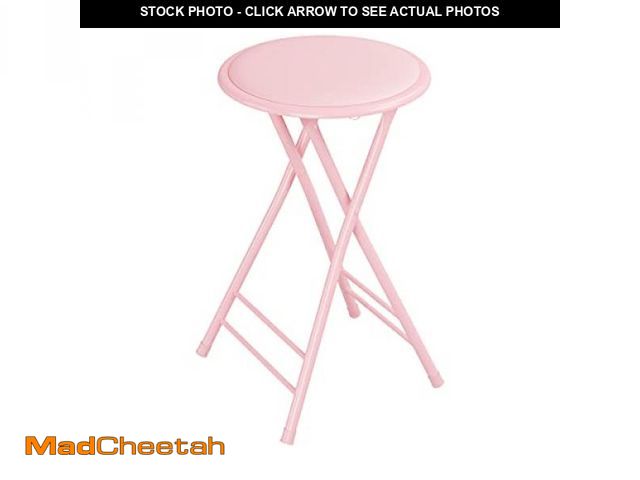 Lot 74-12096294 - Lavish Home Folding Stool - Backless 24-Inch Stool with 225lb Capacity for Kitchen or Rec Room - Por...