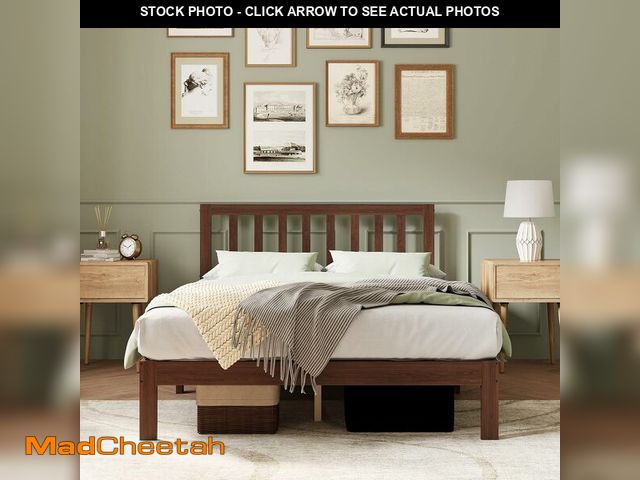 Lot 74-14582004 - Novilla 12inch Twin Size Bed Frame Wooden Twin Platform Bed Frame, Classic Twin Bed Frame with Headb...