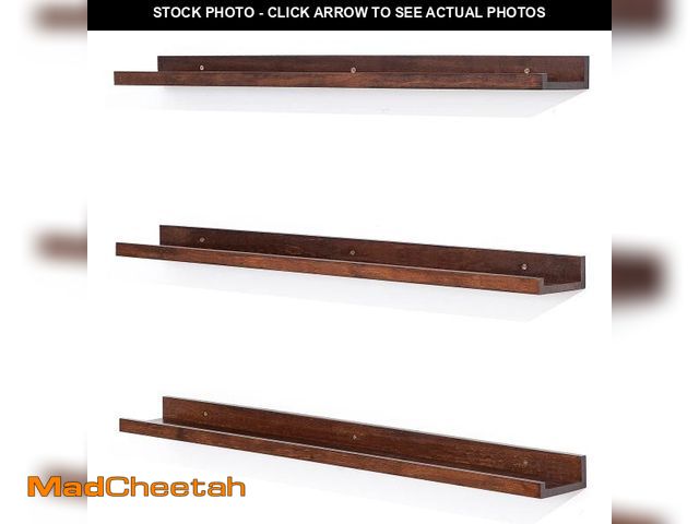 Lot 74-12407512 - MBYD 36 Inch Wood Floating Shelves Wall Mounted Deep Walnut Picture Ledge Shelf Nursery Book Shelves...
