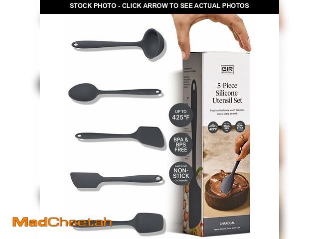 Lot 74-12681763 - (MISSING ONE PIECE) GIR: Get It Right 5 Piece Silicone Essentials Kitchen Utensils Set - Ladle, Spat...