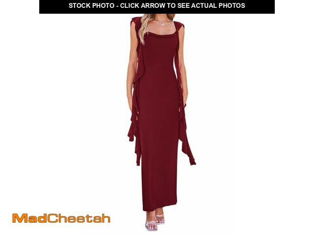 Lot 74-14338542 - PRETTYGARDEN Women's 2026 Summer Wedding Guest Dress Sleeveless Ruffle Formal Cocktail Party Maxi Bo...