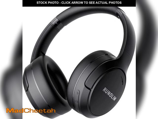 Lot 74-10252296 - RUNOLIM Hybrid Active Noise Cancelling Headphones, Wireless Over Ear Bluetooth Headphones with Micro...