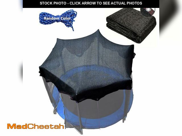Lot 74-12706695 - Trampoline Shade Cover 90% Shading Ratio Black Sunshade Tent Top Cover 10ft 12ft 14ft for Round Tram...
