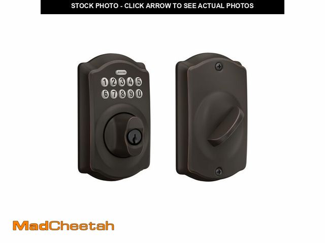 Lot 74-14052566 - Schlage Camelot Electronic Keypad Deadbolt Lock, Keyless Front Door Entry, Mechanical Key Backup Inc...