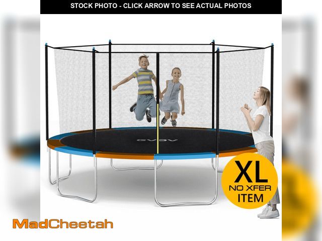 Lot 74-13108793 - GVDV Outdoor Trampoline, 14' Backyard Recreational Trampoline with Enclosure for Kids &amp; Adults -...