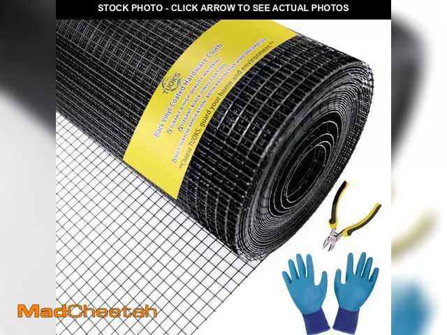 Lot 74-12541752 - Black Hardware Cloth 1/2 inch 48 x 100 ft 19-Gange PVC Coated Wire Mesh Roll,Black Chicken Wire Fenc...
