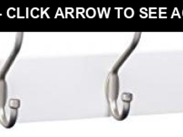 Lot 74-12141043 - Basics Rectangular Farmhouse Wall-Mounted Coat Rack with Storage Hooks, 5 Hooks, White - UNUSED