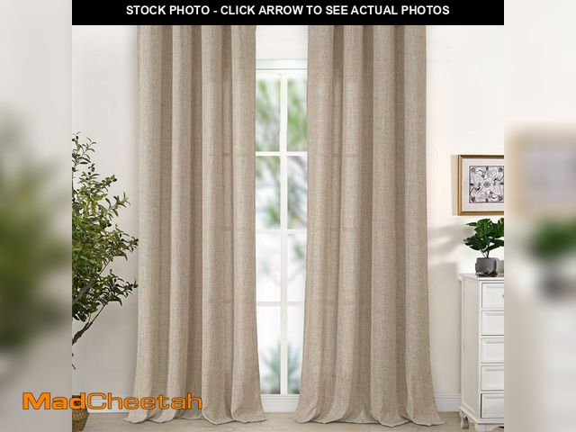 Lot 74-14155246 - YoungsTex Extra Long Linen Curtains 108 Inch Length for Living Room, Light Filtering with Drapes Bro...