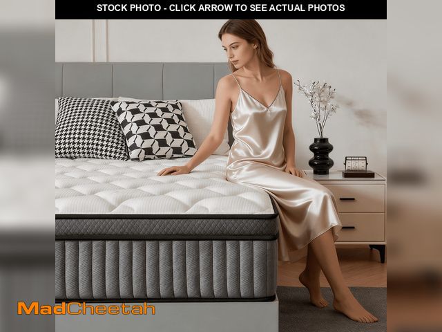 Lot 74-14587373 - Giovanly 12 inch Queen Hybrid Mattress in a Box, Memory Foam and Individually Wrapped Pocket Coils, ...
