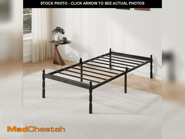 Lot 74-12799543 - QFTIME 14" Twin Metal Bed Frame with Mattress Non-Slip Stoppers, No Box Spring Needed - UNUSED