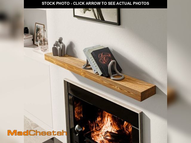 Lot 74-12689894 - BoscoMondo Solid Wood Fireplace Mantel Shelf, Floating Mantle for Living Room, Farmhouse Rustic Wood...