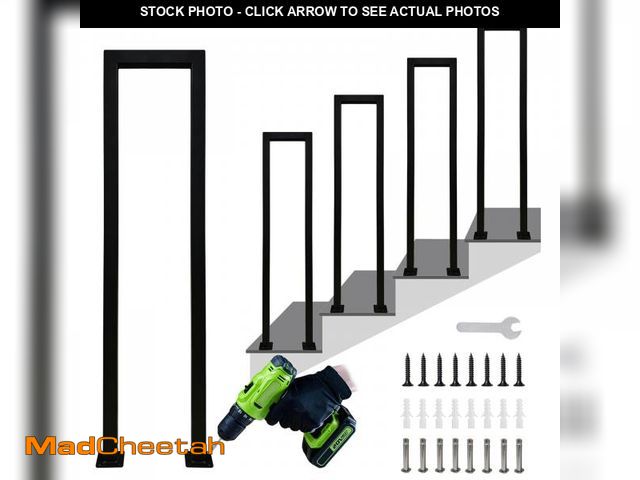 Lot 74-12153329 - Hand Rails for Outdoor Steps, Matte Black U Shaped Handrails for Indoor Stairs, Non-Slip Stair Raili...