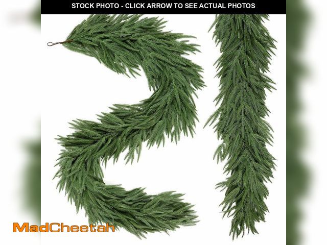 Lot 74-13620964 - 2 PCS 9ft Artificial Christmas Garland, Real Touch Norfolk Pine Garland - Pine Garland, Greenery Chr...