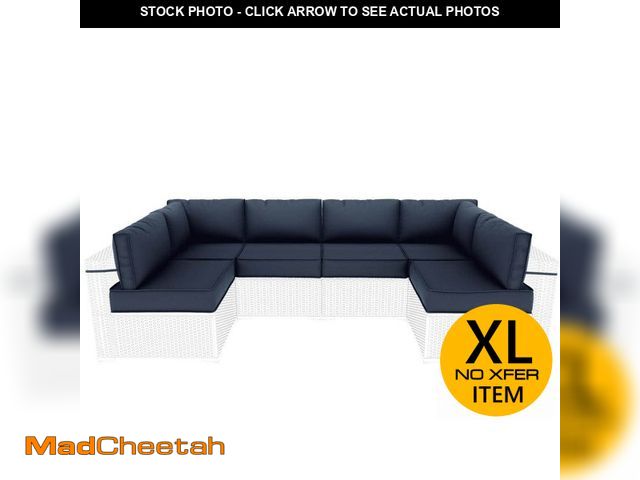 Lot 74-12659464 - 14-Piece Outdoor Sectional Cushion Replacement Set, 26 x 26 x 5 in. Deep Seat Patio Cushions Navy Bl...