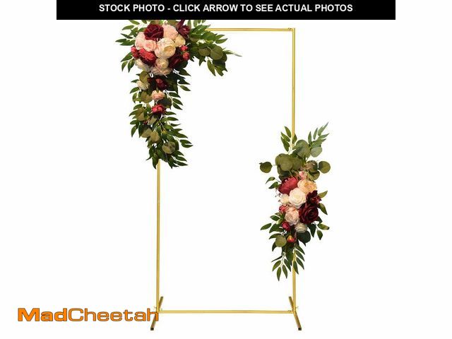 Lot 74-14145957 - CHUN QIANG CAI DESIGN Metal Wedding Arch Backdrop Stand 6.6x3.3 FT Gold Square Balloon Arch Frame fo...