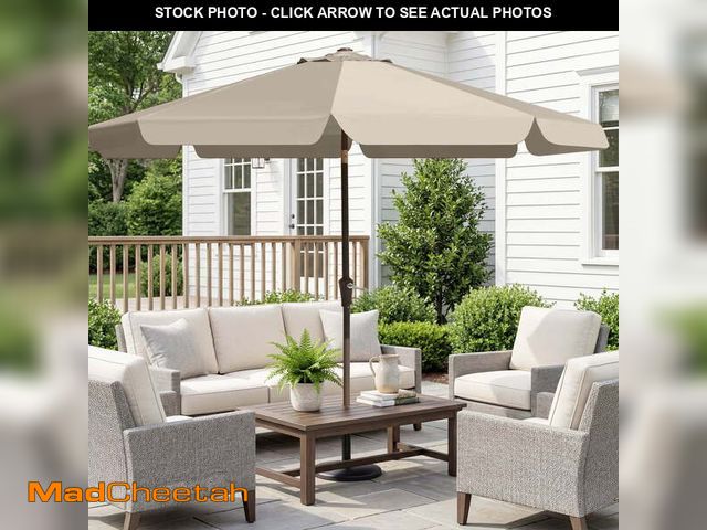 Lot 74-14258943 - FUNDAZE 9ft Outdoor Patio Umbrella with Tilt &amp; Crank, Heavy Duty Round Sun Umbrella for Garden, ...
