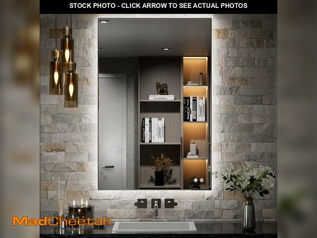 Lot 74-13836371 - TETOTE 24 x 36 Inch LED Mirror Backlit Bathroom,Anti-Fog Mirror with Light,Dimmable,CRI90+,IP54 Wate...