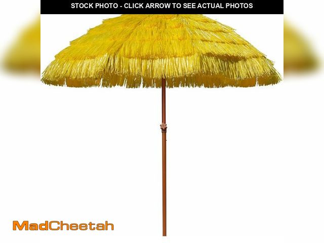 Lot 74-14250589 - AMMSUN 7.5ft Hula Thatched Tiki Patio Beach Umbrella Hawaiian Style 10 Ribs UPF 50+ with Tilt Carry ...