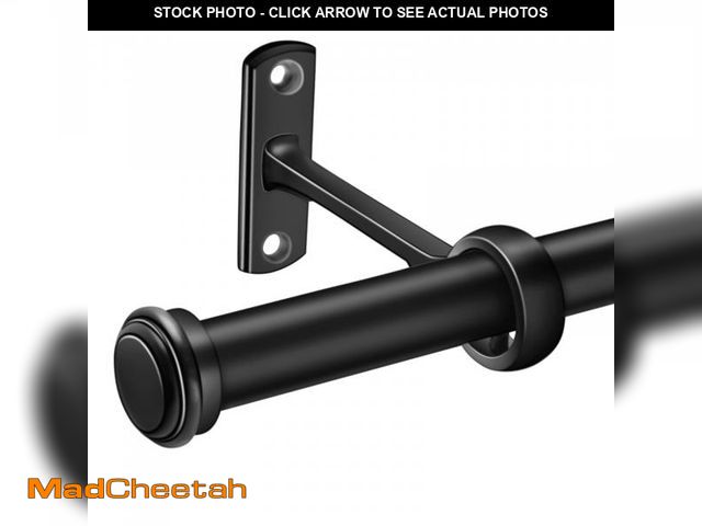 Lot 74-12514734 - Rose Home Fashion 1 Inch Black Adjustable Curtain Rods Windows Outdoor for Patio Wall &amp; Ceiling ...