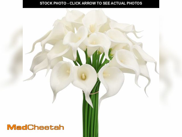 Lot 74-14264334 - Alifst 30Pack Real Touch PU Latex Artificial Calla Lily Flowers for Wedding Party and Home Decor-Whi...