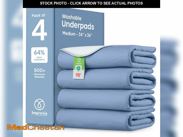 Lot 74-14209839 - IMPROVIAÃÂ® Washable Underpads, Heavy Absorbency Reusable Incontinence Pads for Kids, Adults, Elder...