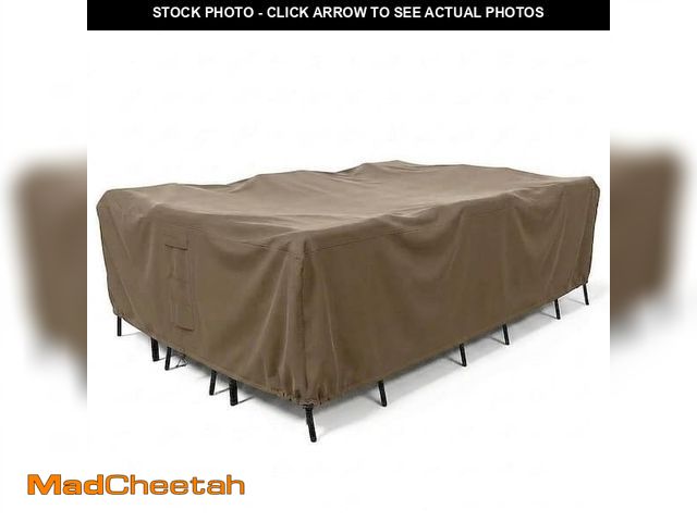 Lot 74-14254983 - Patio Table and Chair Set Cover-Durable and Water Resistant Outdoor Furniture Cover-128 in. Brown - ...