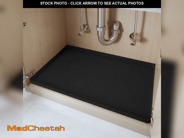 Lot 74-14154393 - Vangostella Premium Under Sink Mats for Kitchen Waterproof 34" x 22", Extra Thick Non-Slip Silicone ...