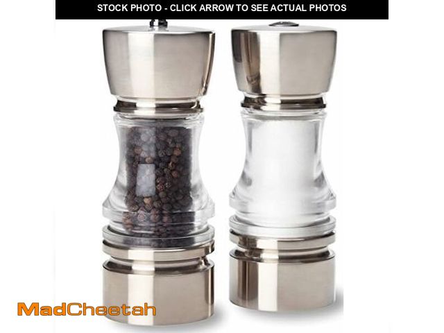 Lot 74-12715558 - Olde Thompson 6.5" Crown Adjustable Peppermill &amp; Saltshaker Set - UNUSED