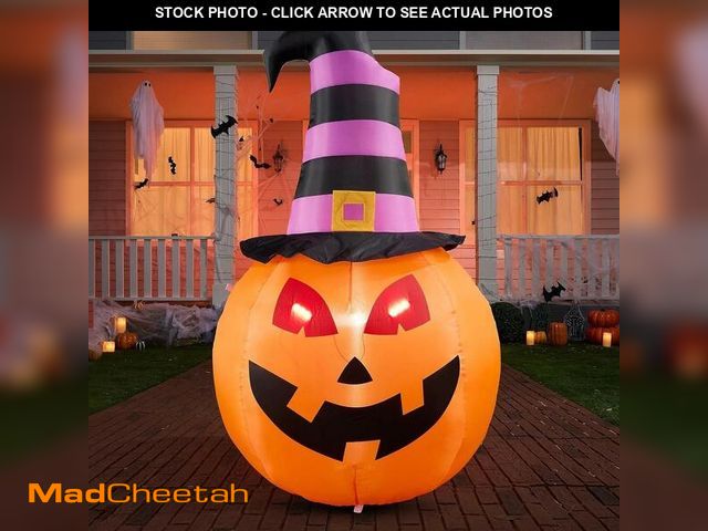 Lot 74-13044053 - Joiedomi 5 FT Halloween Inflatable Pumpkin with Witch Hat in LEDS Lights ~NEW~ - UNUSED